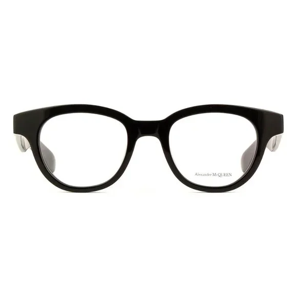 New AuthenticALEXANDER MCQUEEN Black Square AM0384O 001 Glasses Women